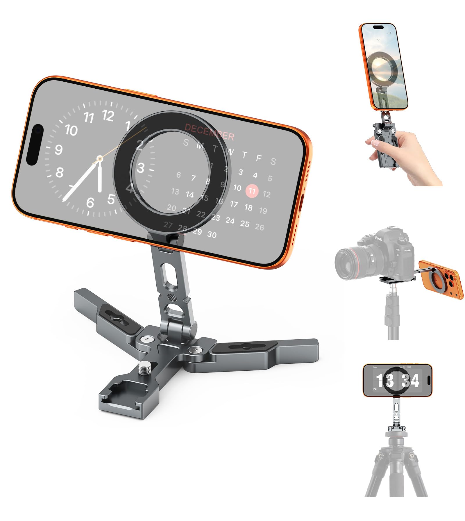 Magnetic Phone Tripod Stand,Foldable Cell Phone Holder for Magsafe